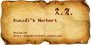 Kuszák Norbert névjegykártya